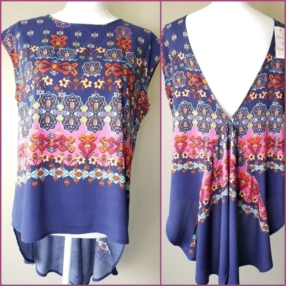 𝅺NEW! THYME & HONEY High/Low Hem Top.
